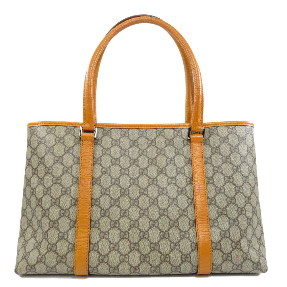 Gucci GG bag canvas leather monogram orange Supreme tote Joy